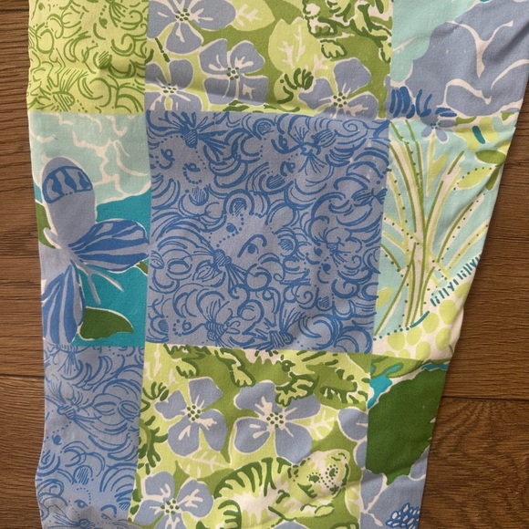 Vintage Lilly Pulitzer Animal zoo Blue Green Print Patchwork Cropped Capri sz 8 - Picture 9 of 9